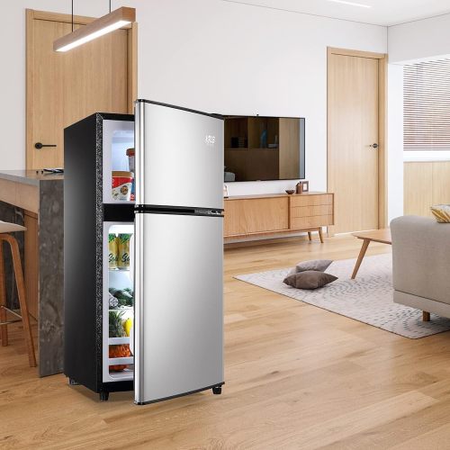 Downloads: 73 3.5Cu.Ft Compact Refrigerator Mini Fridge with Freezer, Small Refrigerator with 2 Door, 7 Level Thermostat Removable Shelves for Kitchen, Dorm, Apartment, Bar