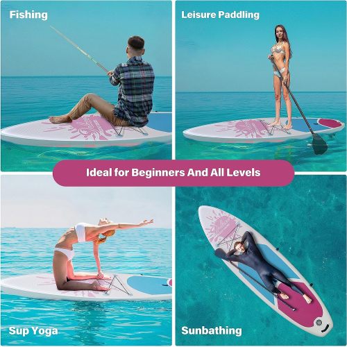 Inflatable Stand Up Paddle Board ā Simple Deluxe Premium SUP for All Skill Levels, Pink Paddle Boards for Adults & Youth, Blow Up Stand-Up Paddleboards with Accessories & Backpack, Surf Control
