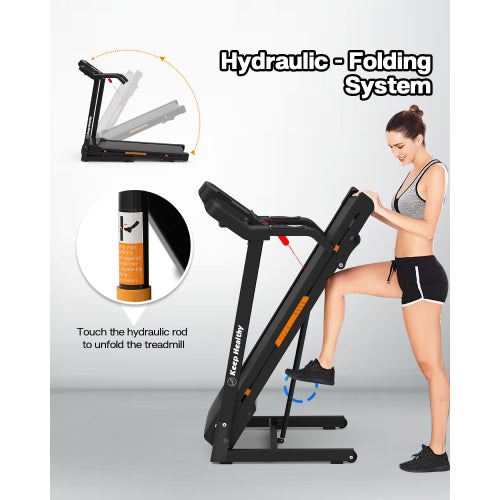 Foldable Treadmill with Incline, Folding Treadmill for Home Electric Treadmill Workout Running Machine, Handrail Controls Speed, Pulse Monitor,APP